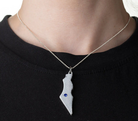 Iron Dome Map Necklace The Israel Store