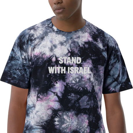 Stand With Israel Oversized Unisex Tie-Dye T-Shirt The Israel Store