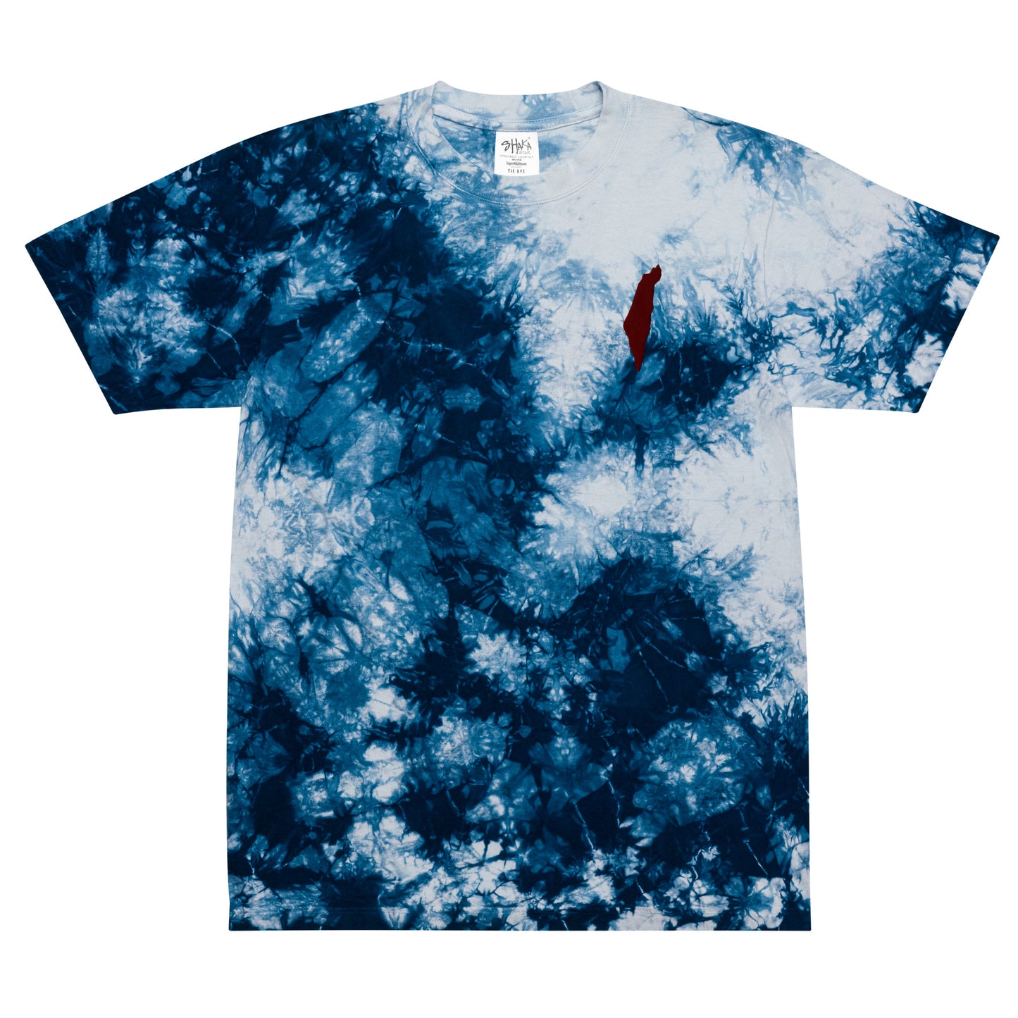 Camiseta con efecto tie-dye unisex de gran tamaño con mapa de Israel