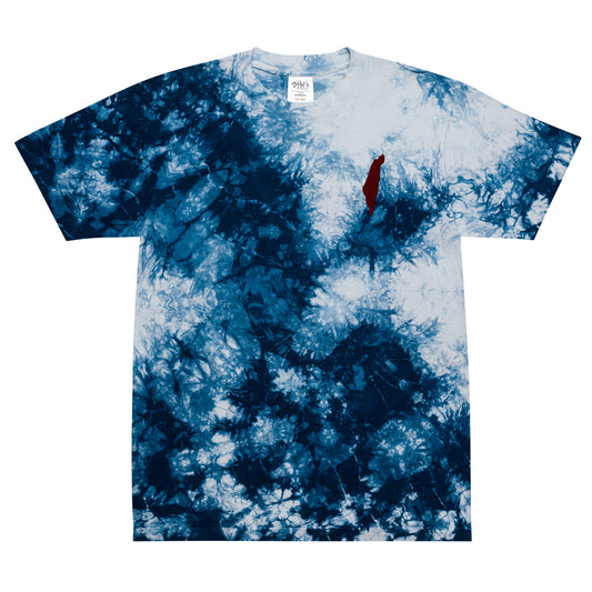 Camiseta con efecto tie-dye unisex de gran tamaño con mapa de Israel