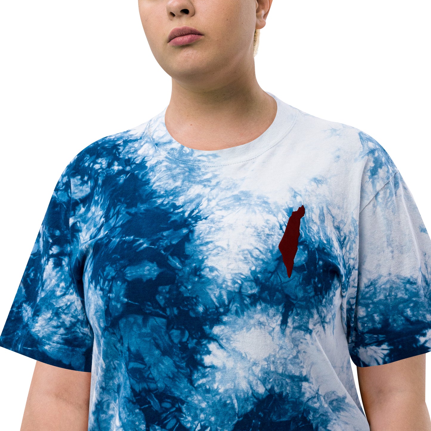 Carte d’Israël T-shirt tie-dye unisexe surdimensionné