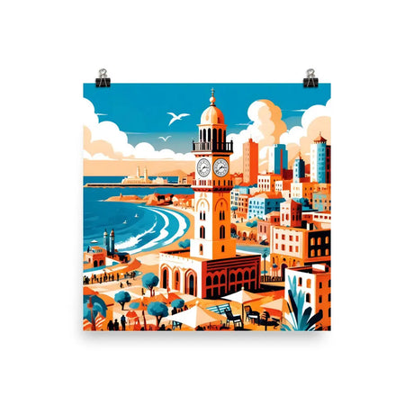 Colorful Jaffa Cityscape Poster - Celebrate Israel’s Historic Charm The Israel Store