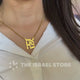 Collar Ahava Hebrew Love – Colgante de acero inoxidable (color dorado)