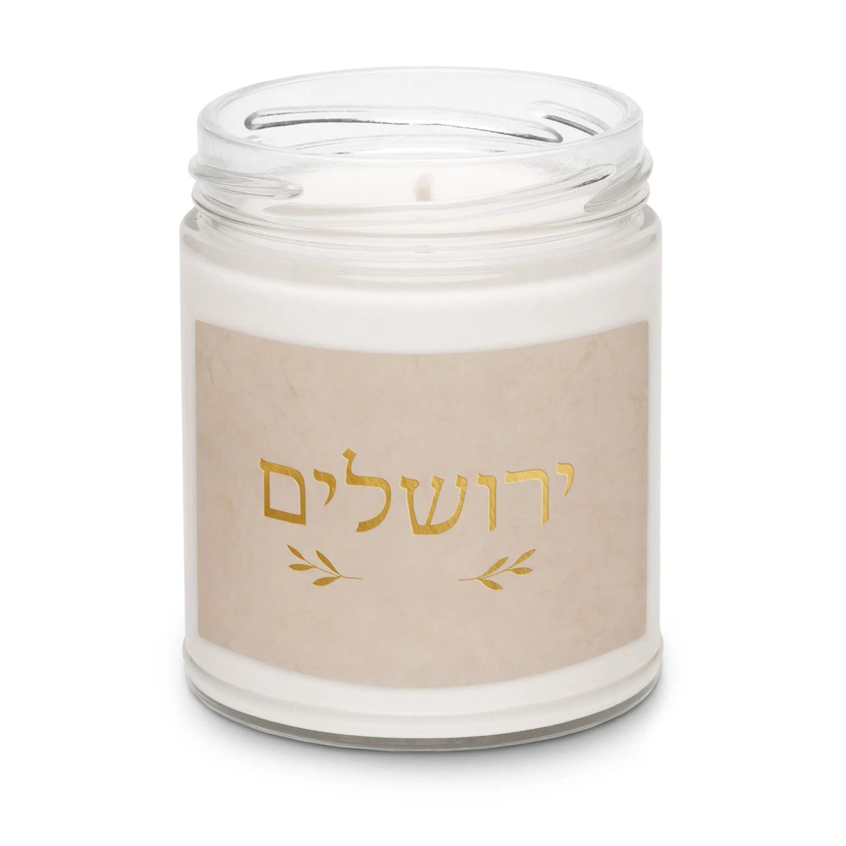Jerusalem in Hebrew - Scented Soy Candle The Israel Store
