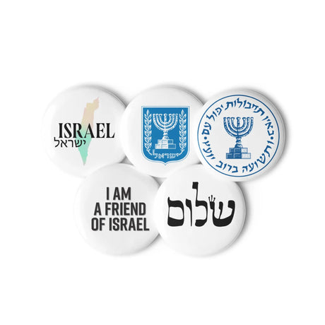 Set of pin buttons - Iconic Symbols of Israel The Israel Store