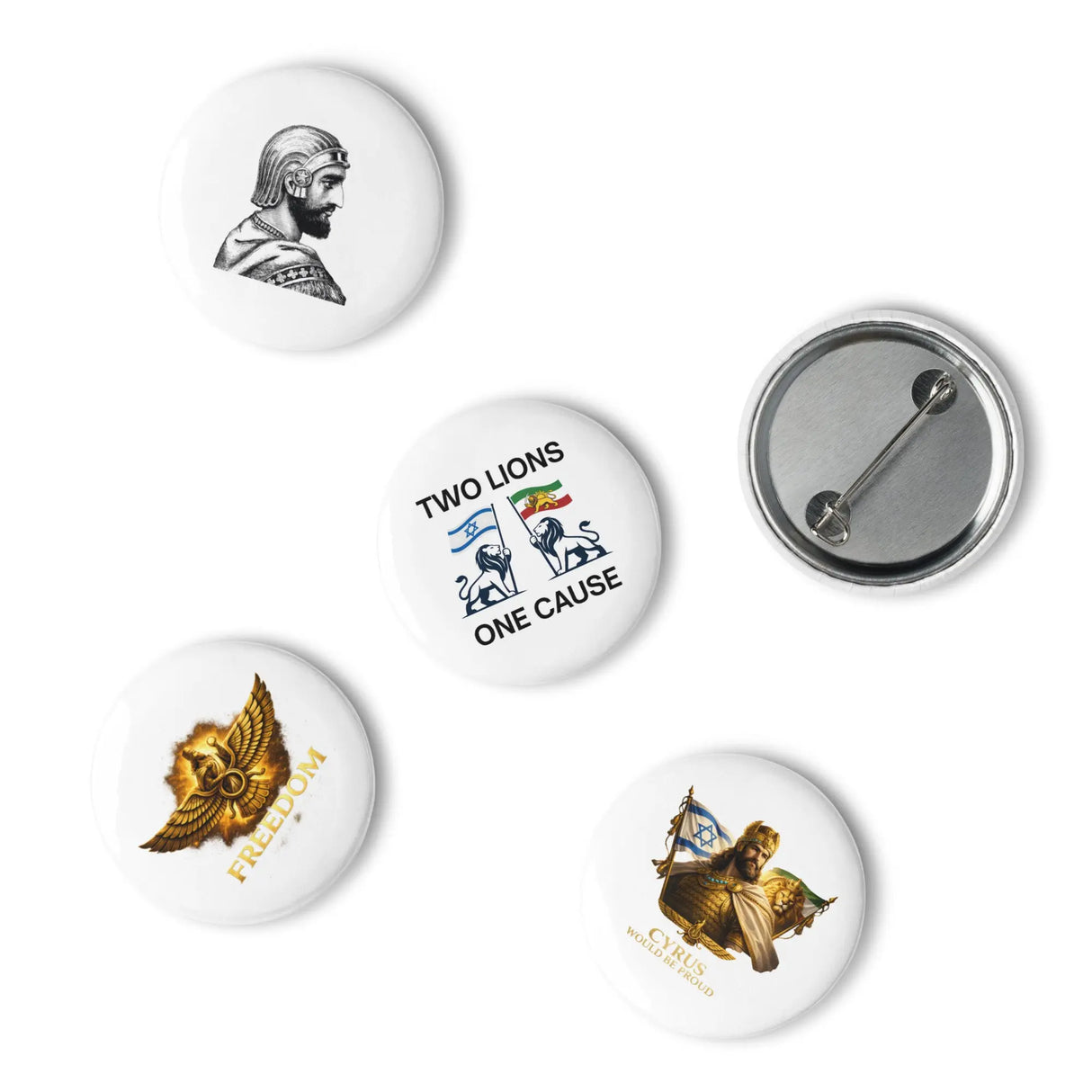 Israel Iran Peace Pins – Freedom & Unity Button Set The Israel Store