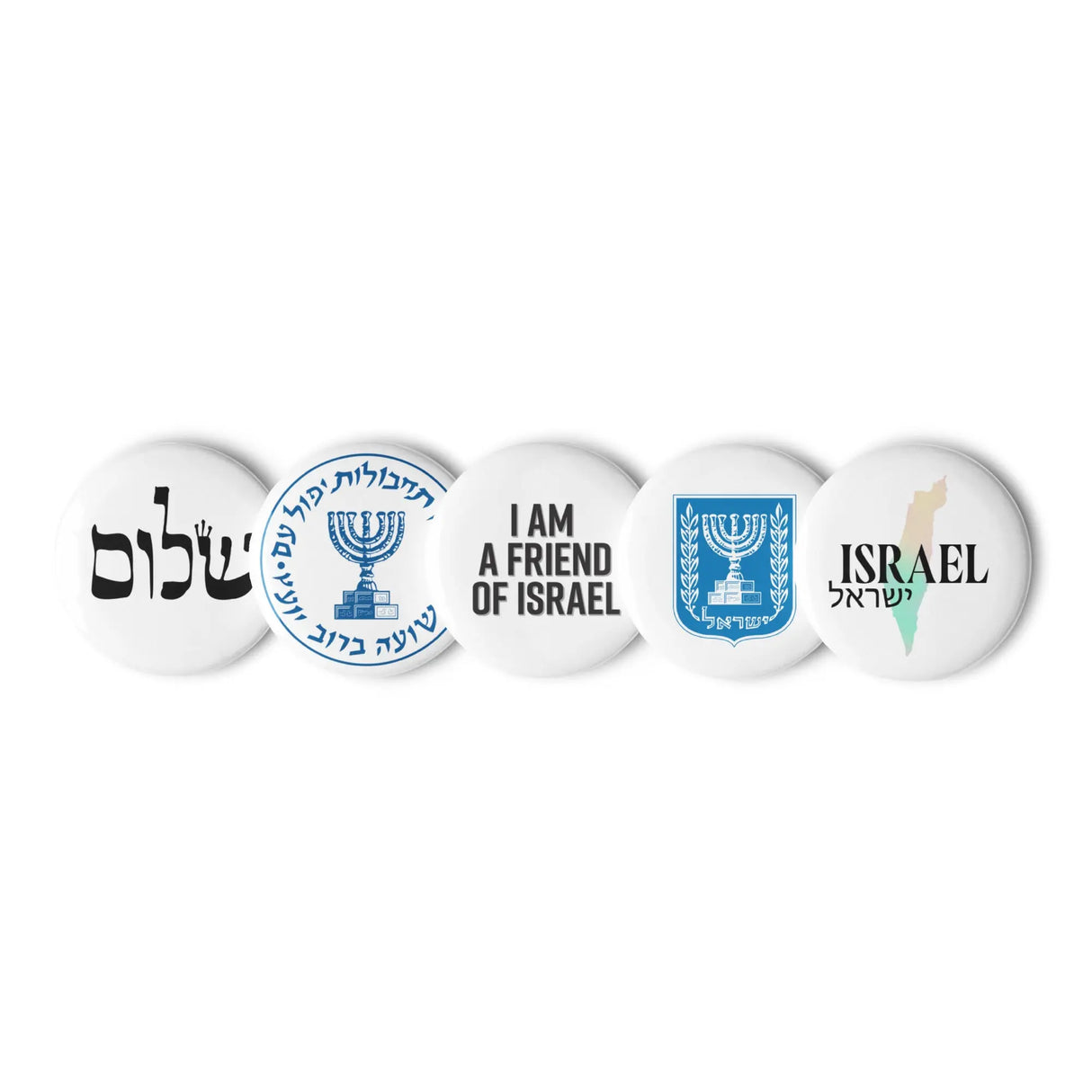 Set of pin buttons - Iconic Symbols of Israel The Israel Store