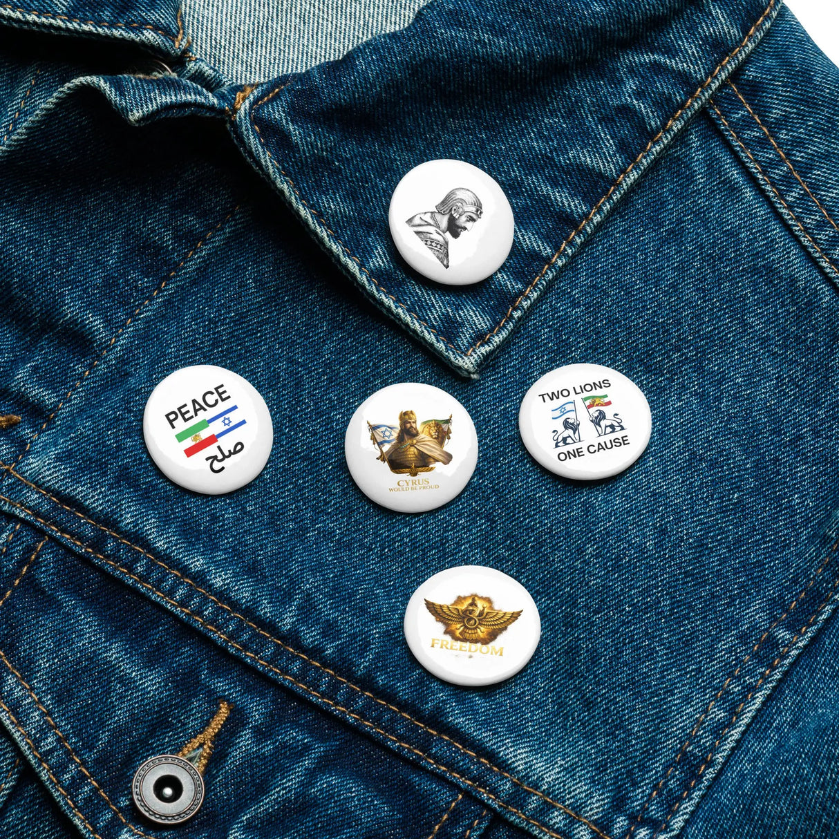 Israel Iran Peace Pins – Freedom & Unity Button Set The Israel Store