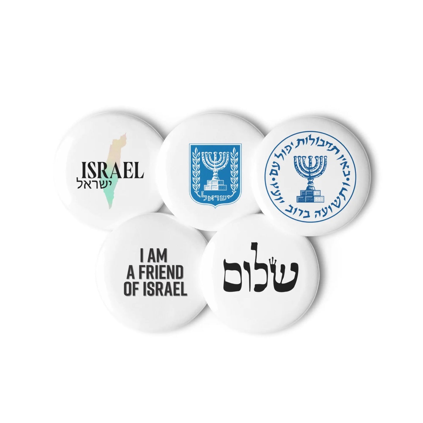 Set of pin buttons - Iconic Symbols of Israel The Israel Store