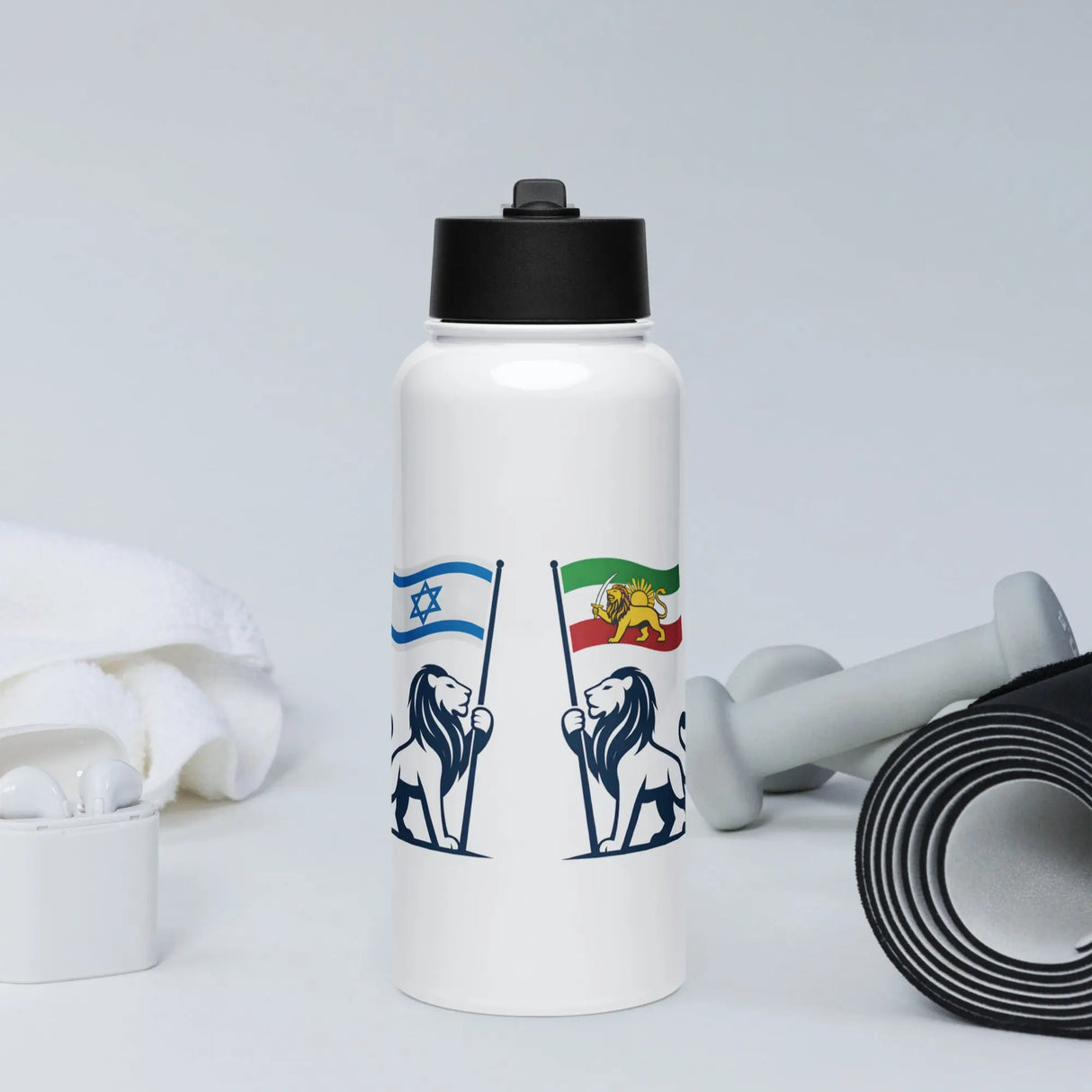 Israel Iran Unity Stainless Steel water Water Bottle The Israel Store