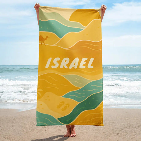 Israel Coastline Abstract Beach Towel The Israel Store