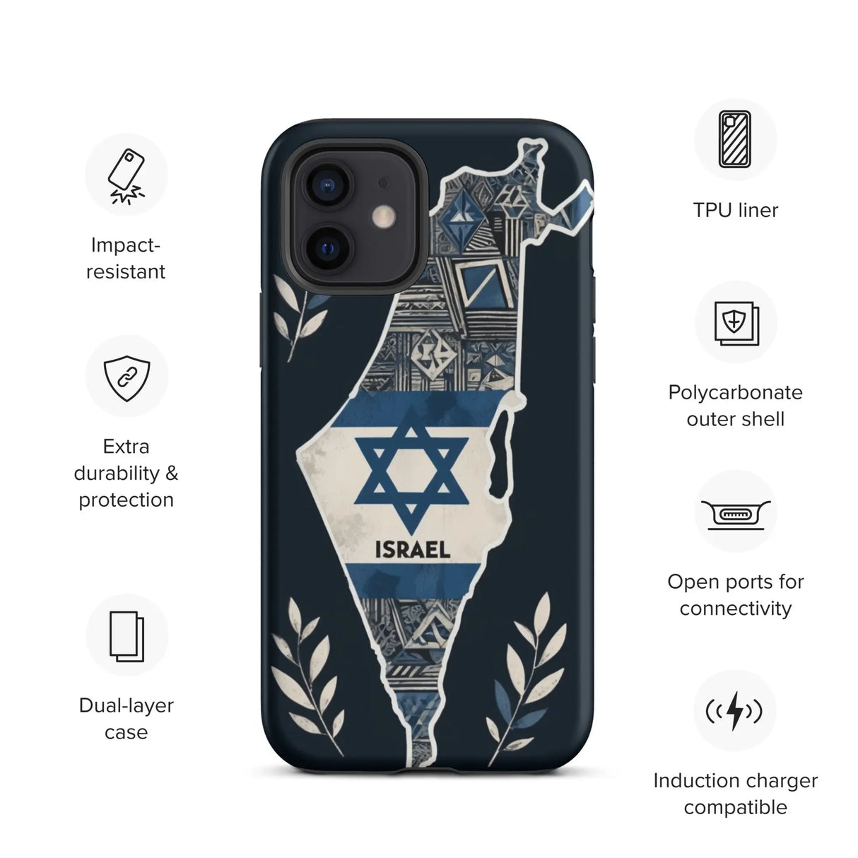 Map of Israel - Tough Case for iPhone® The Israel Store