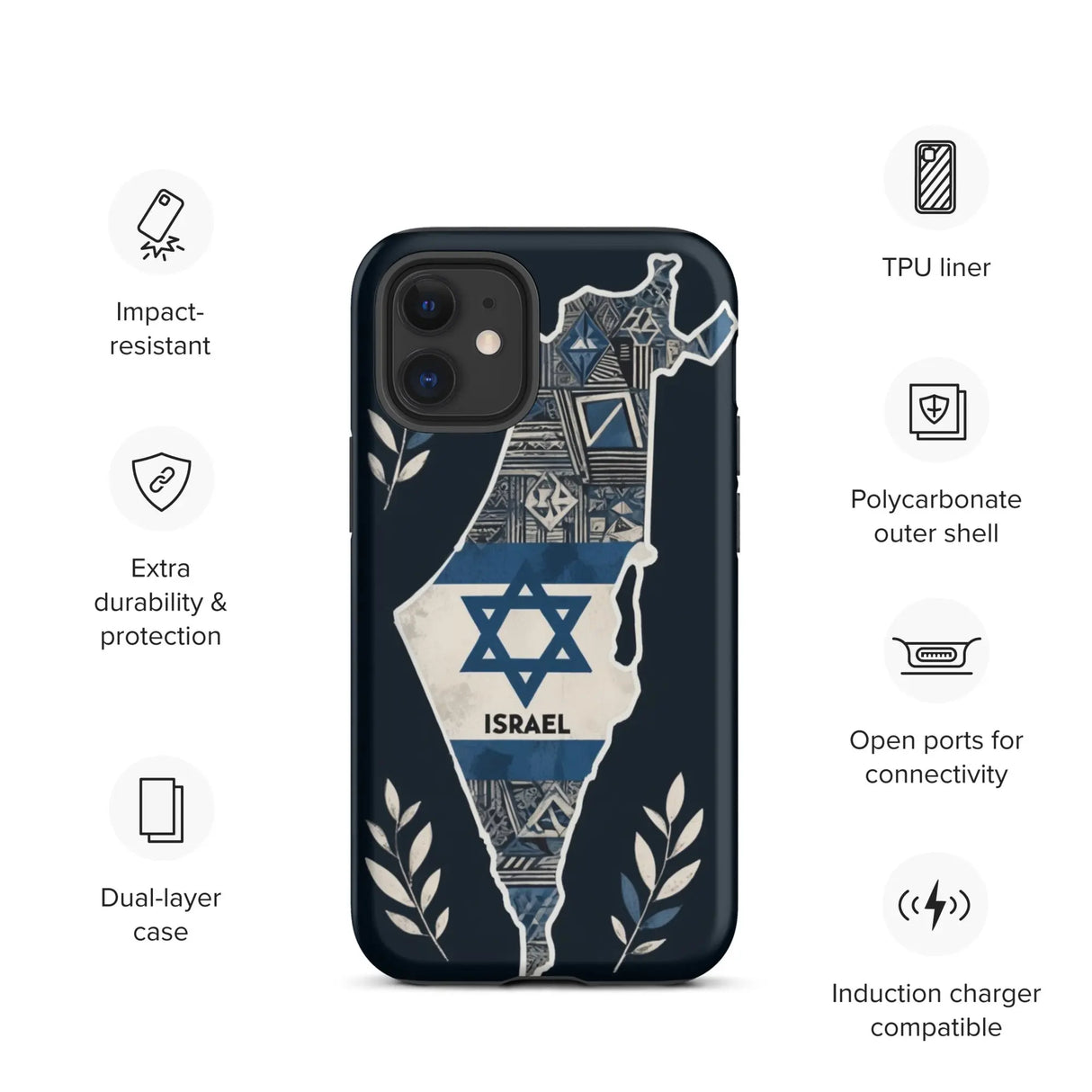 Map of Israel - Tough Case for iPhone® The Israel Store