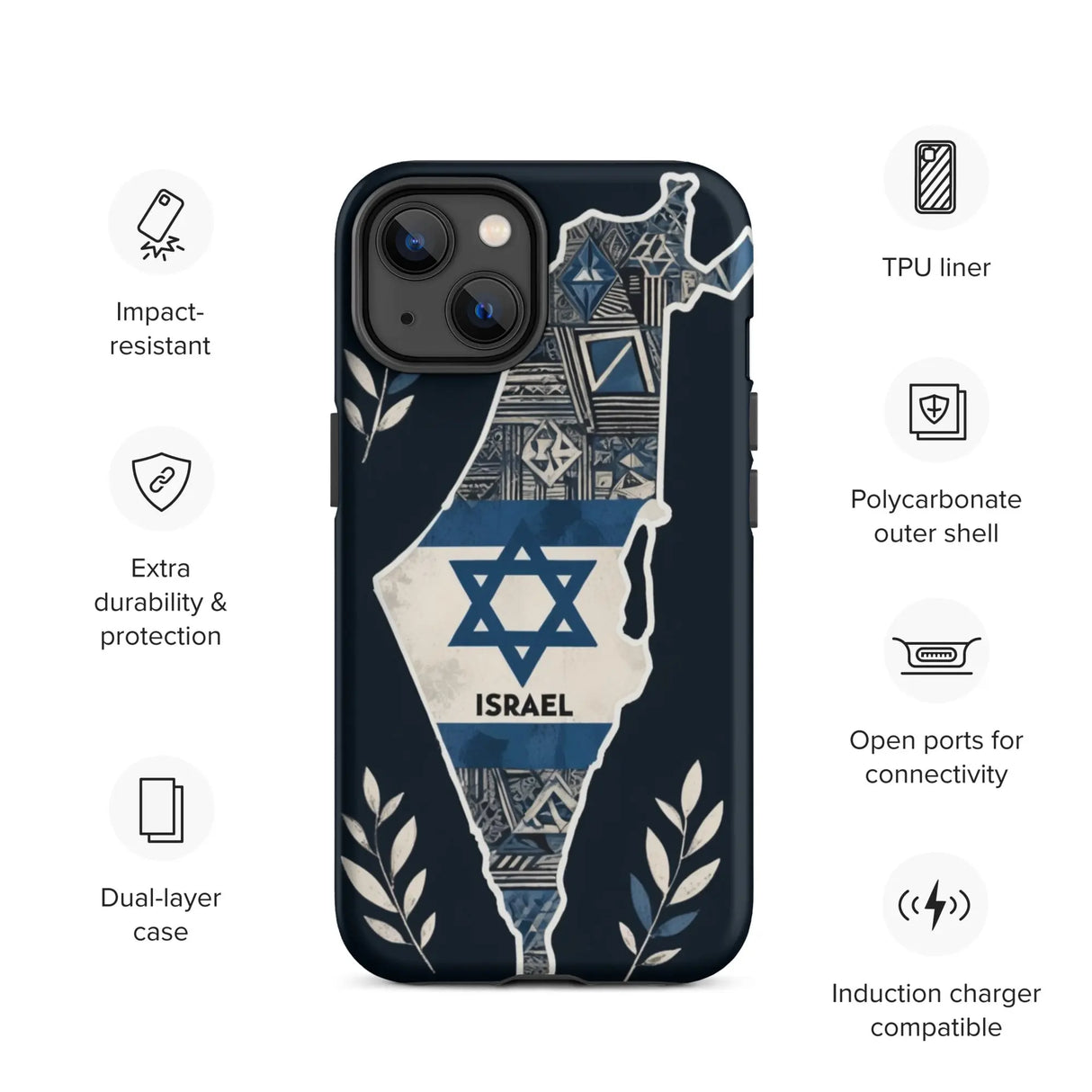 Map of Israel - Tough Case for iPhone® The Israel Store