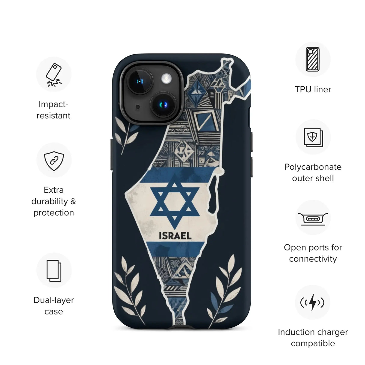 Map of Israel - Tough Case for iPhone® The Israel Store