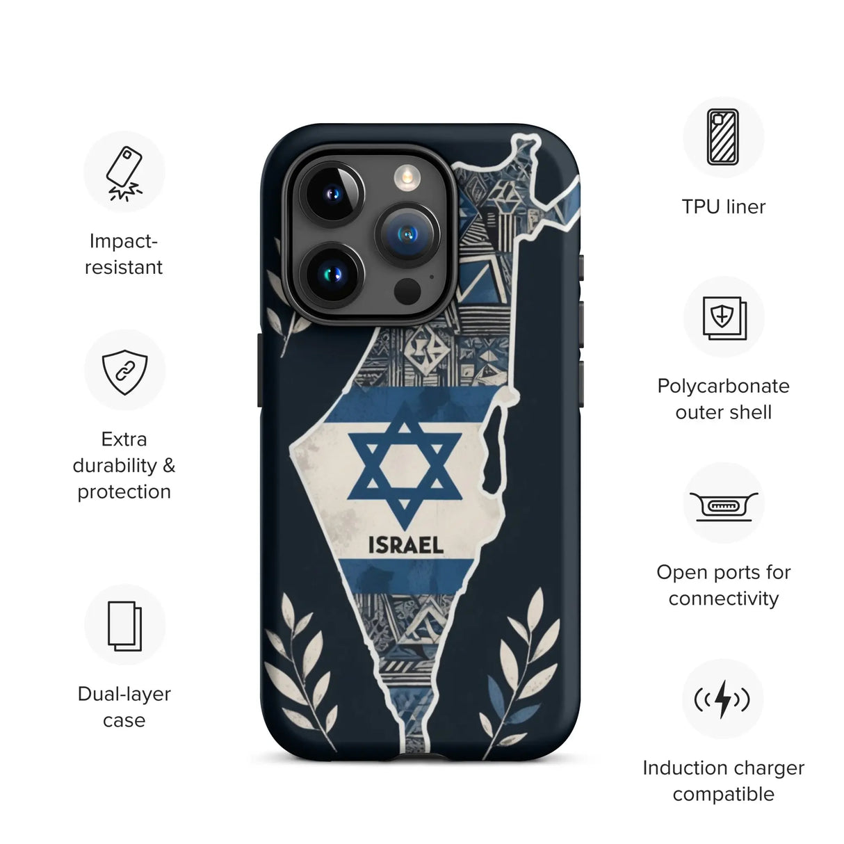 Map of Israel - Tough Case for iPhone® The Israel Store