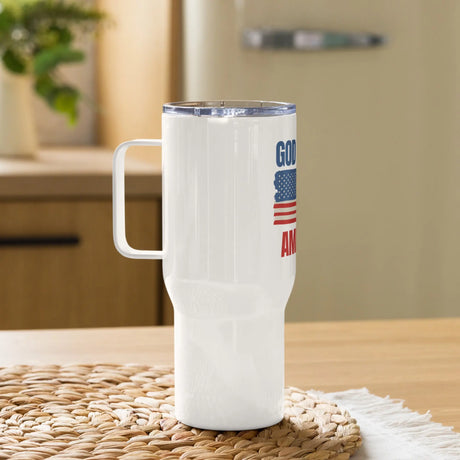 God Bless America Travel Mug with Handle The Israel Store