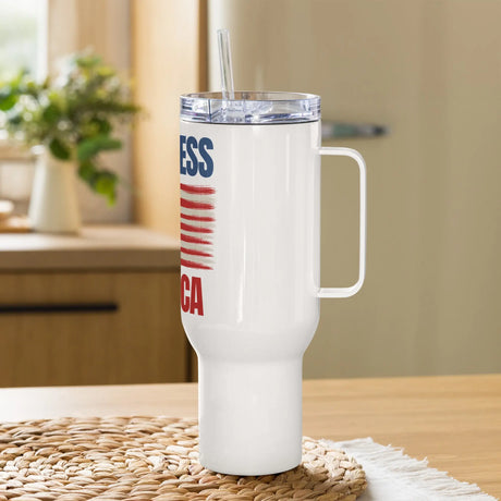 God Bless America Travel Mug with Handle The Israel Store