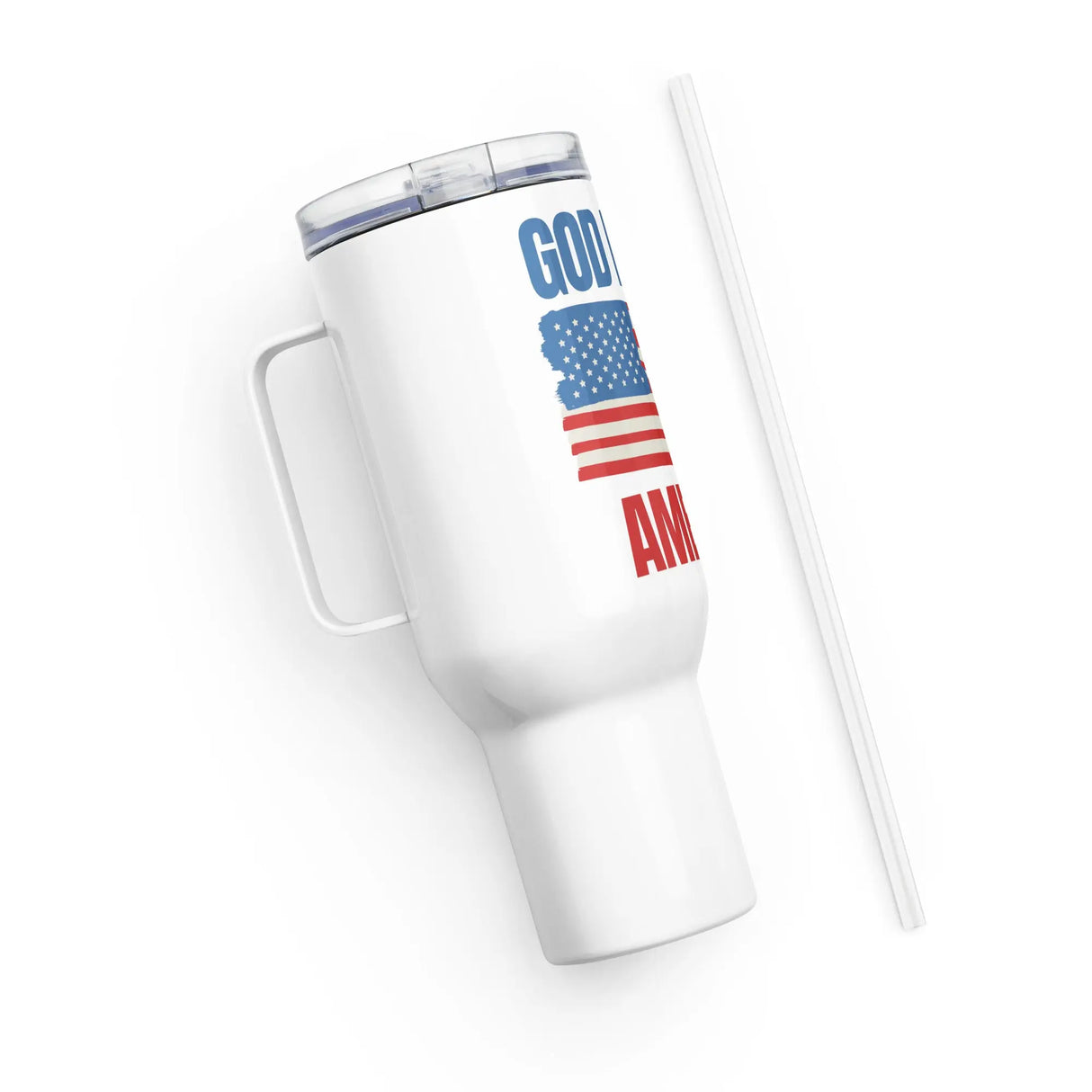 God Bless America Travel Mug with Handle The Israel Store