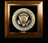 Golden Trump Seal Tribute Art in 24K Gold P. - Limited Edition 1000/Size Units Only.