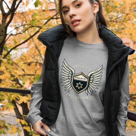 Under His Wings Psalm 91 Unisex Unisex Long Sleeve Tee The Israel Store