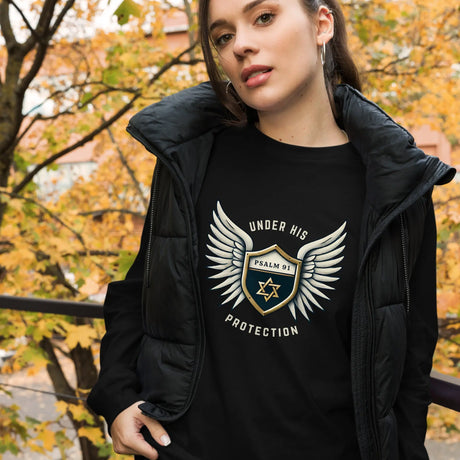 Under His Wings Psalm 91 Unisex Unisex Long Sleeve Tee The Israel Store