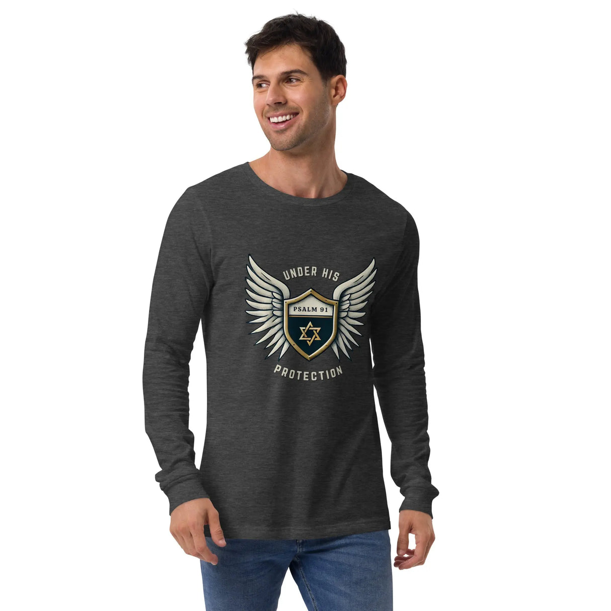 Under His Wings Psalm 91 Unisex Unisex Long Sleeve Tee The Israel Store