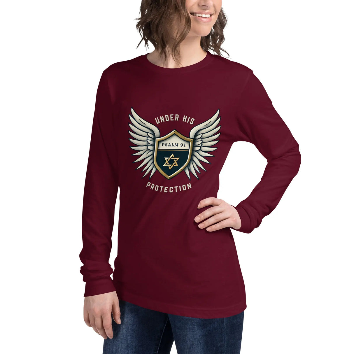 Under His Wings Psalm 91 Unisex Unisex Long Sleeve Tee The Israel Store