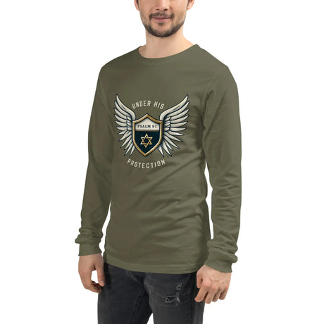 Under His Wings Psalm 91 Unisex Unisex Long Sleeve Tee The Israel Store