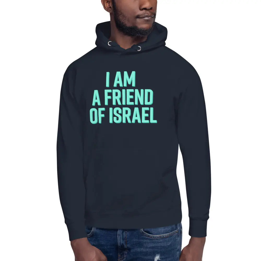 Friend Of Israel Unisex Hoodie - Blue Design The Israel Store