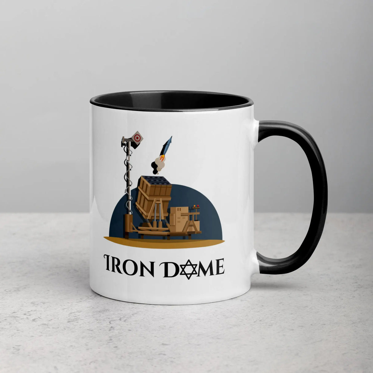 Iron Dome Mug with Color Interior – Patriotic Israel Defense Mug The Israel Store