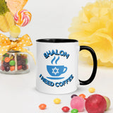 Shalom I Need Coffee Mug with Color Inside – Fun Jewish Mug with Color The Israel Store