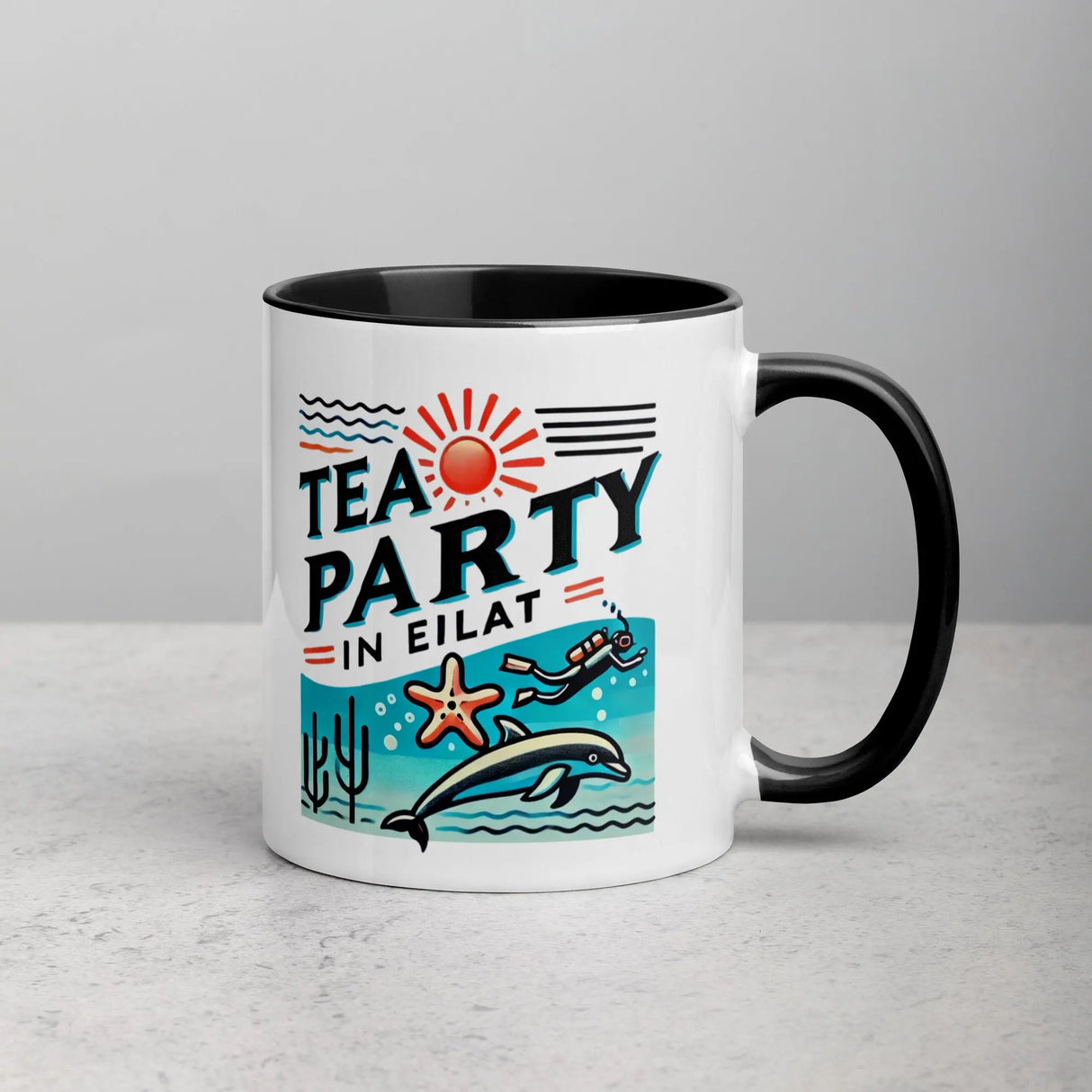 Tea Party in Eilat Mug – Dive Into the Vibrant Red Sea The Israel Store