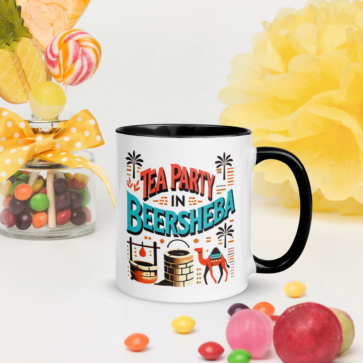 Tea Party in Beersheba Mug – Discover the Desert’s Oasis The Israel Store