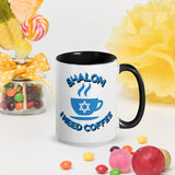 Shalom I Need Coffee Mug with Color Inside – Fun Jewish Mug with Color The Israel Store