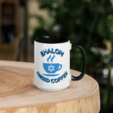 Shalom I Need Coffee Mug with Color Inside – Fun Jewish Mug with Color The Israel Store