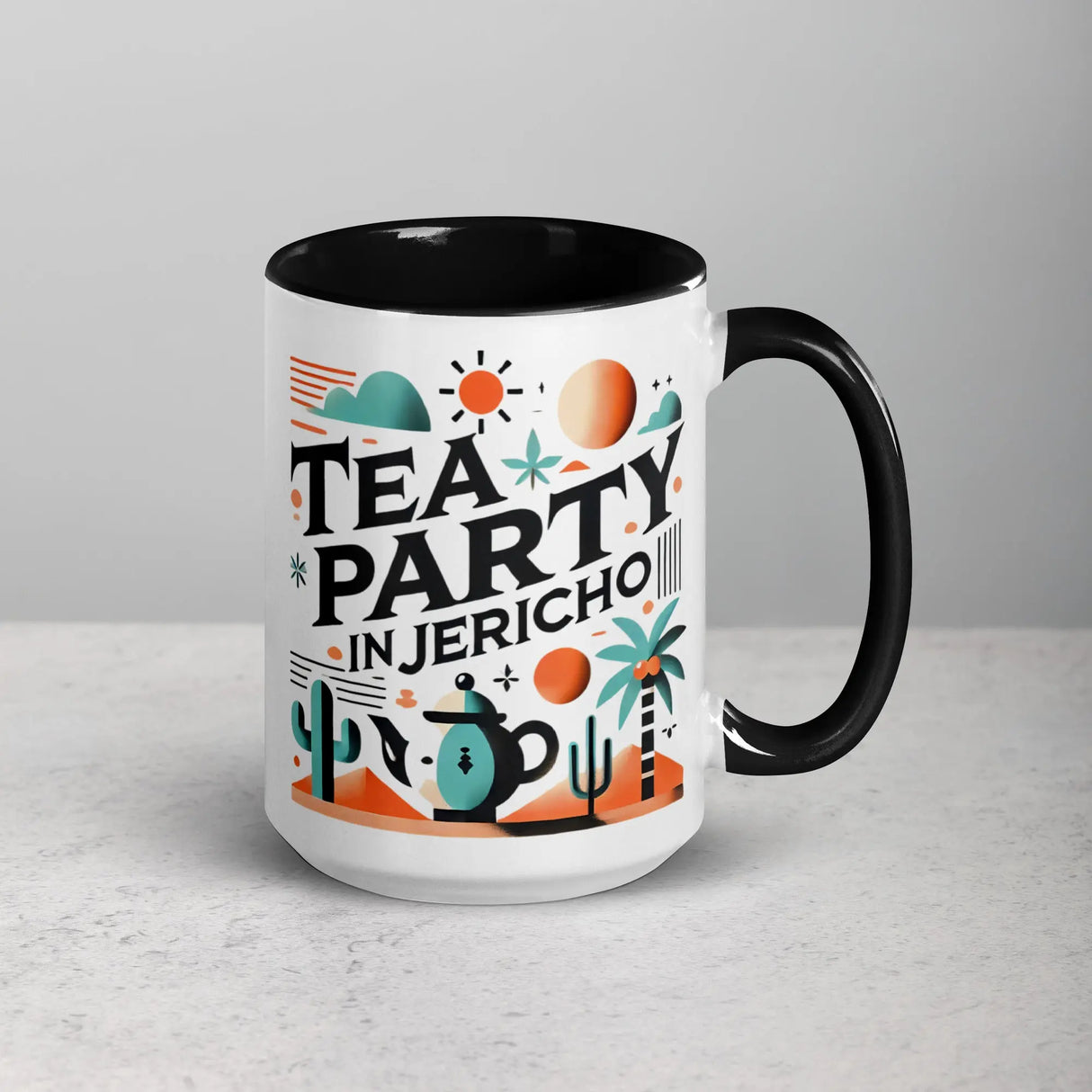 Tea Party in Jericho Mug – Sip Amid the Oasis of History The Israel Store