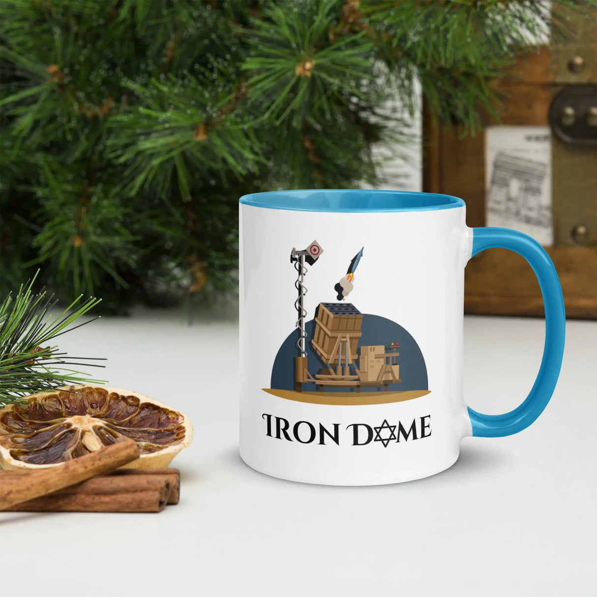 Iron Dome Mug with Color Interior – Patriotic Israel Defense Mug The Israel Store