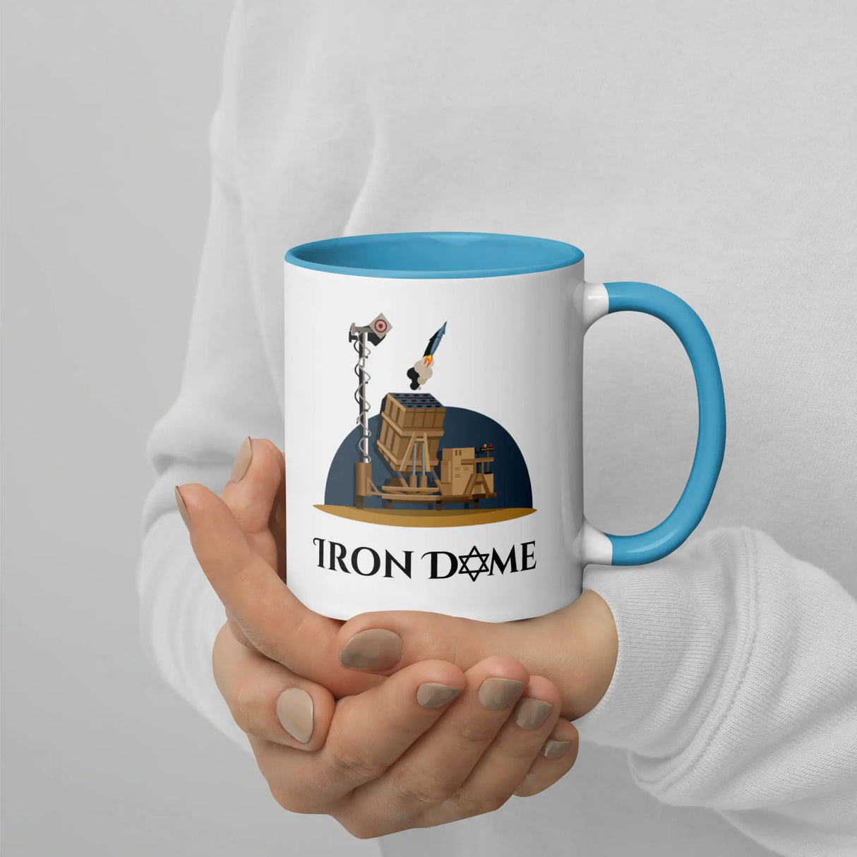 Iron Dome Mug with Color Interior – Patriotic Israel Defense Mug The Israel Store