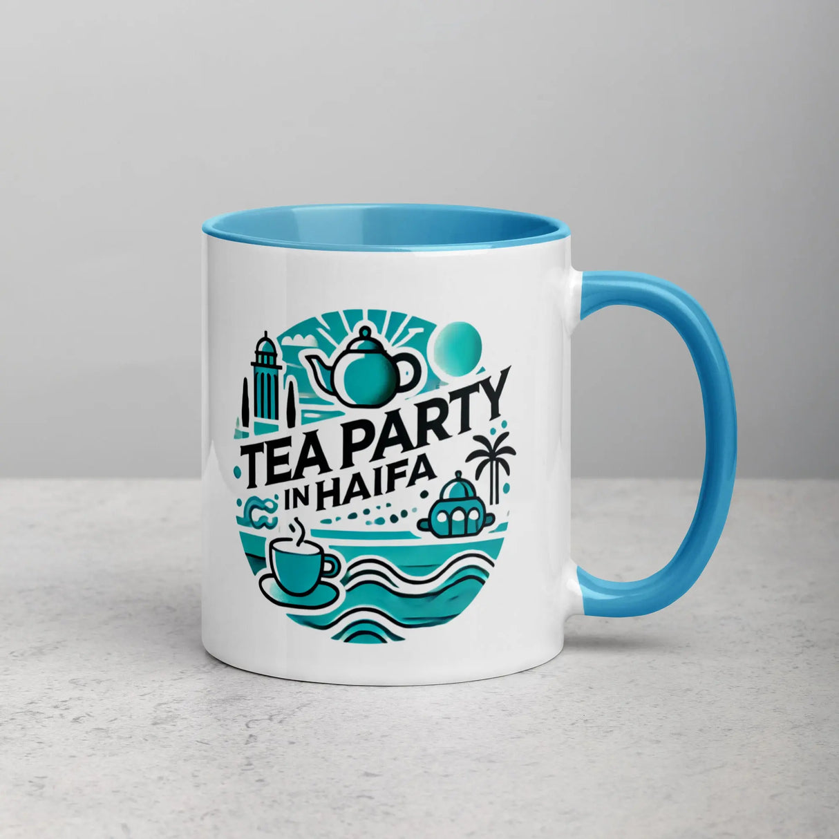 Tea Party in Haifa Mug – Celebrate the Beauty of Israel The Israel Store