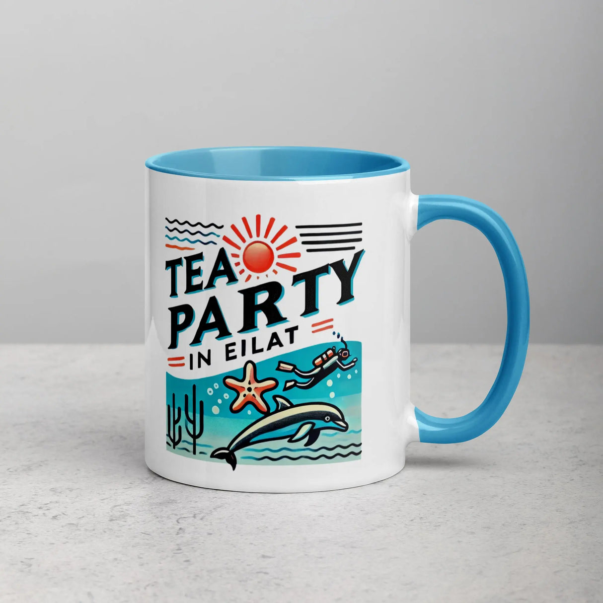 Tea Party in Eilat Mug – Dive Into the Vibrant Red Sea The Israel Store