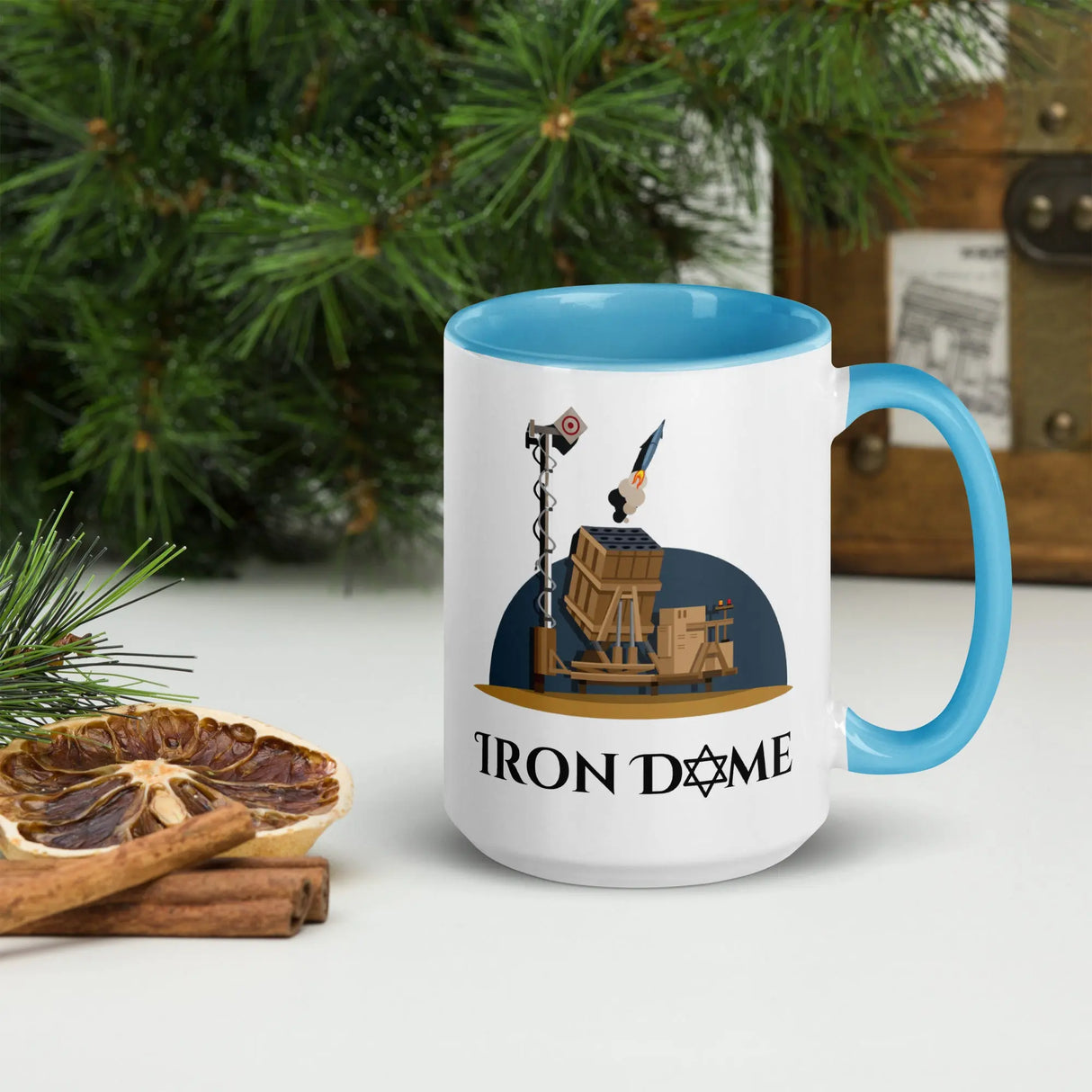 Iron Dome Mug with Color Interior – Patriotic Israel Defense Mug The Israel Store