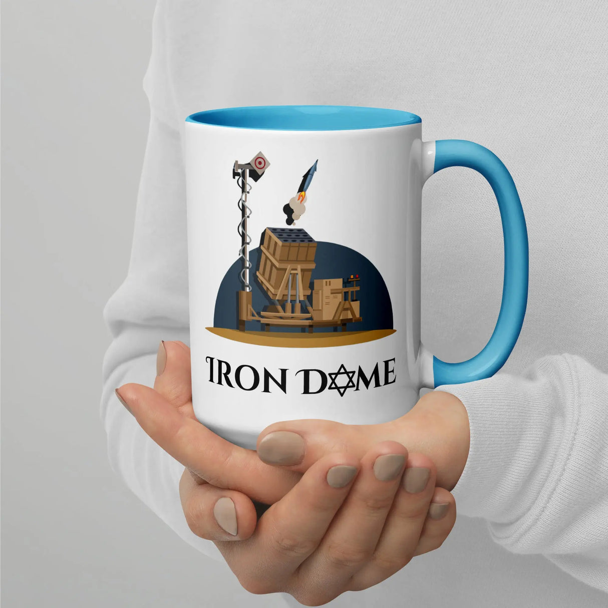 Iron Dome Mug with Color Interior – Patriotic Israel Defense Mug The Israel Store