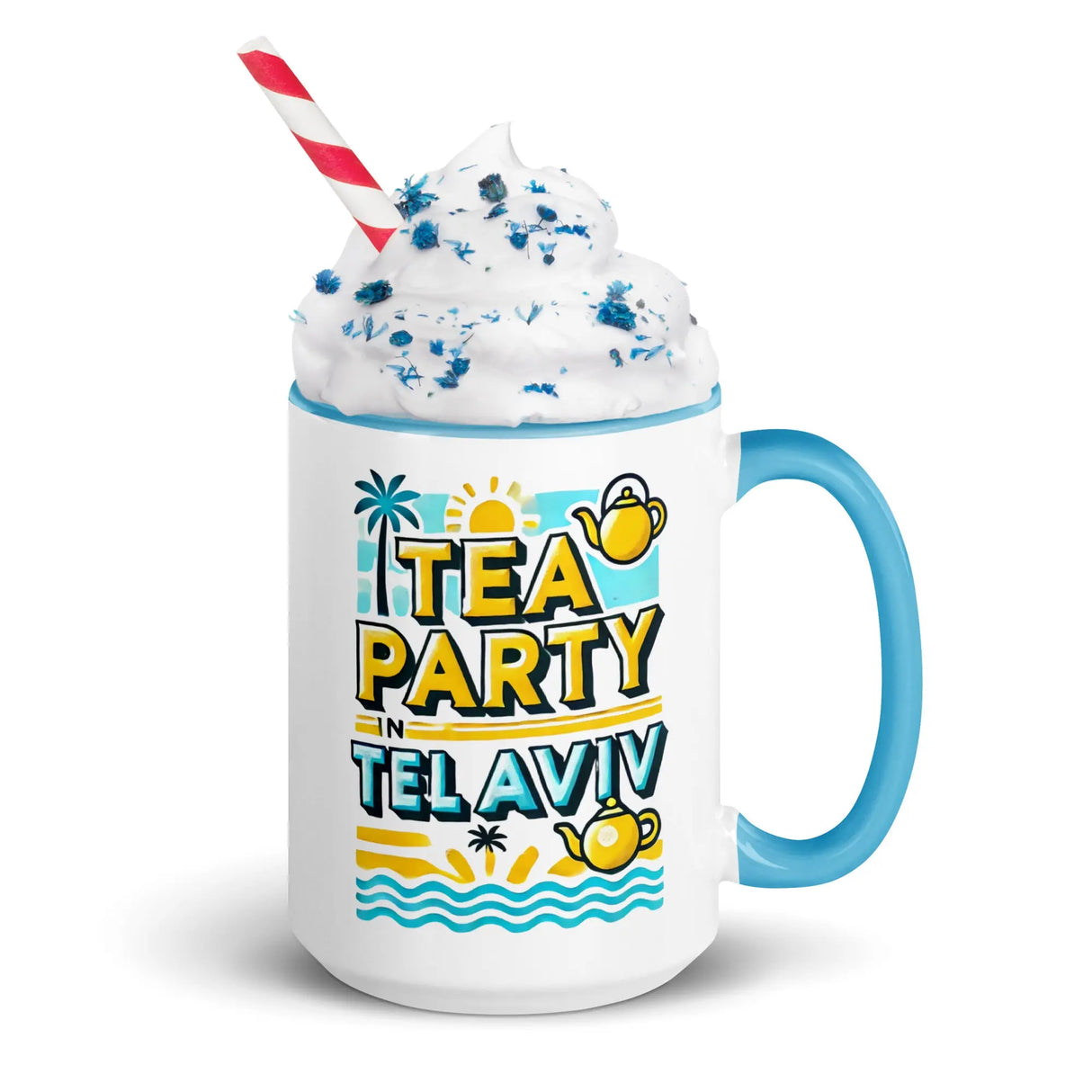 Tea Party in Tel Aviv Mug – Vibrant Design for Israel Lovers The Israel Store