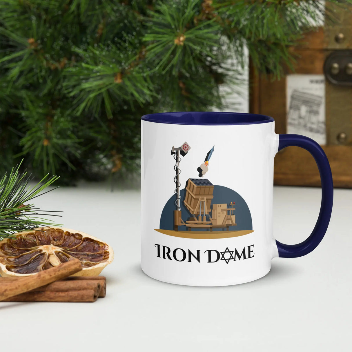 Iron Dome Mug with Color Interior – Patriotic Israel Defense Mug The Israel Store