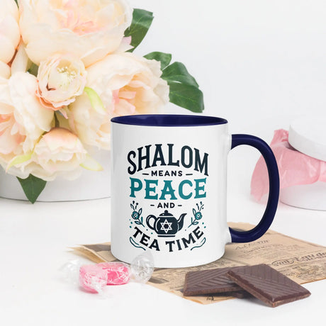 Shalom Means Peace and Tea Time Mug The Israel Store