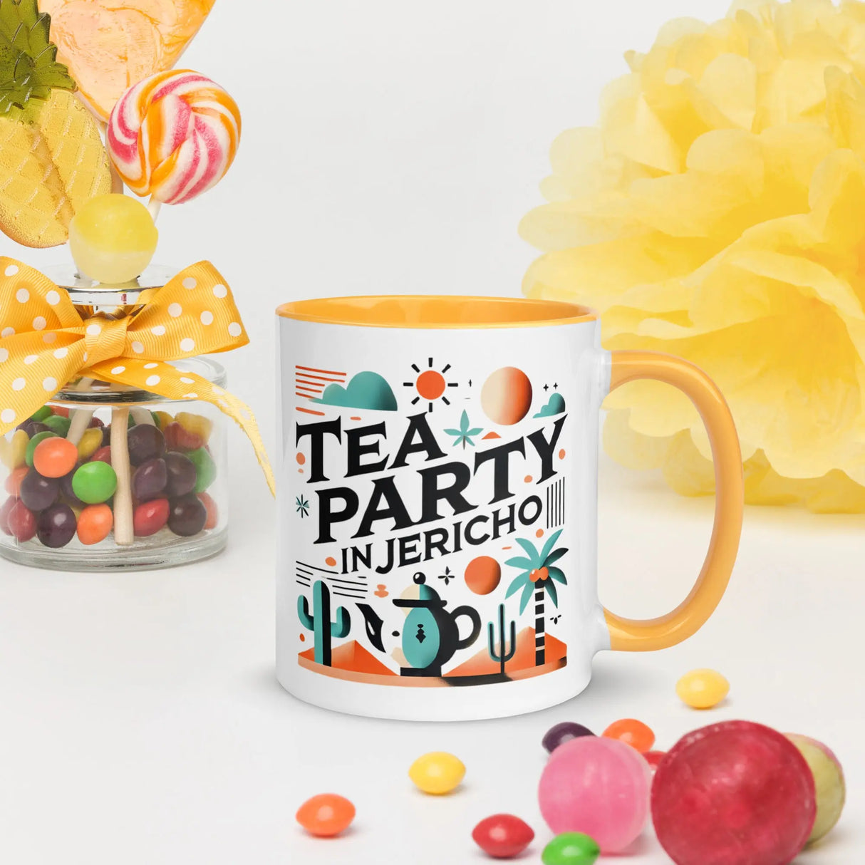 Tea Party in Jericho Mug – Sip Amid the Oasis of History The Israel Store