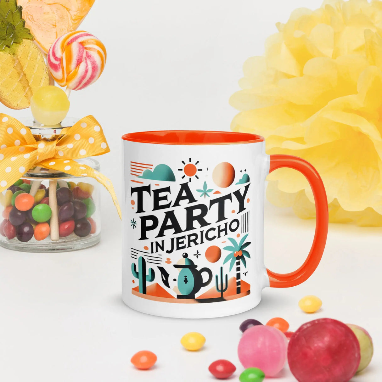 Tea Party in Jericho Mug – Sip Amid the Oasis of History The Israel Store