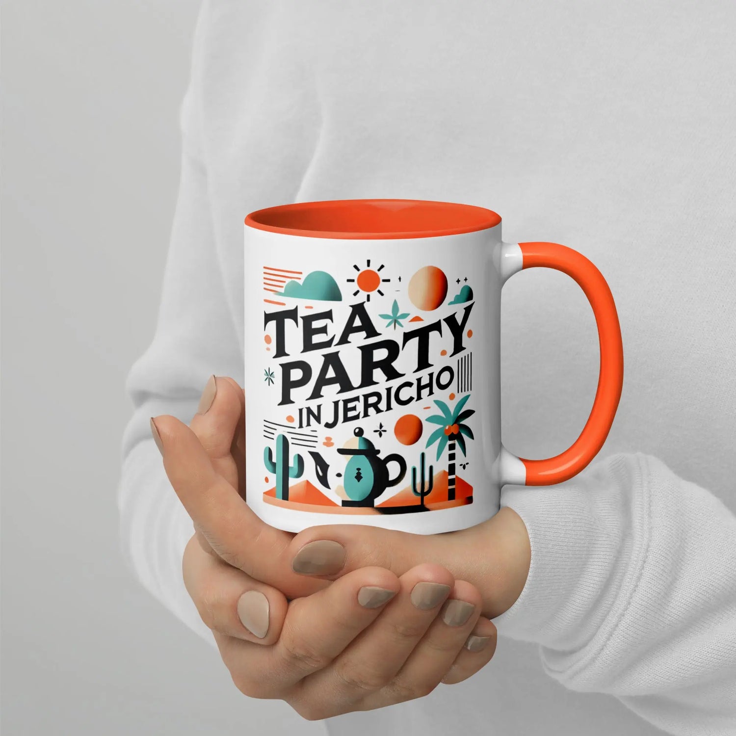 Tea Party in Jericho Mug – Sip Amid the Oasis of History The Israel Store