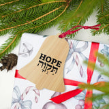 Hope in Hebrew and English Wooden Ornament The Israel Store